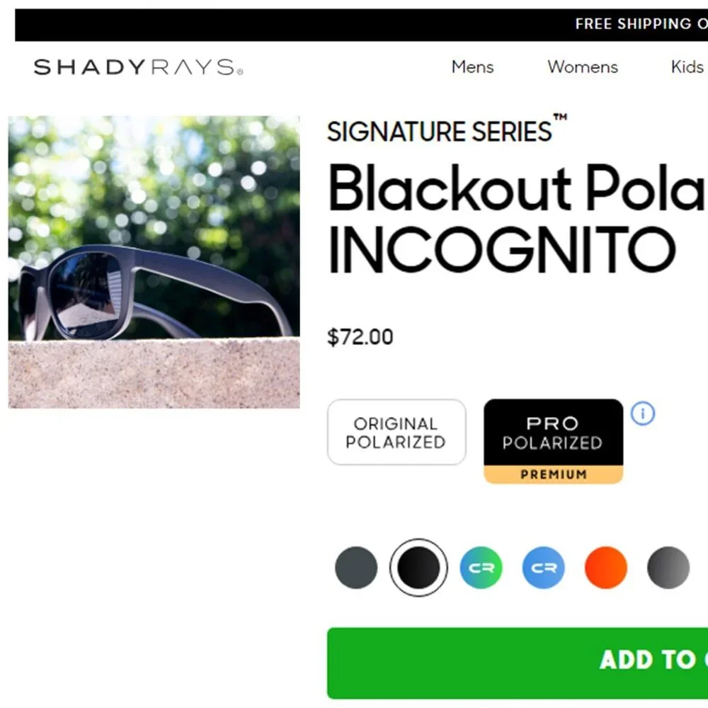 SHADYRAYS SIGNATURE SERIES Unisex Blackout Polarized 